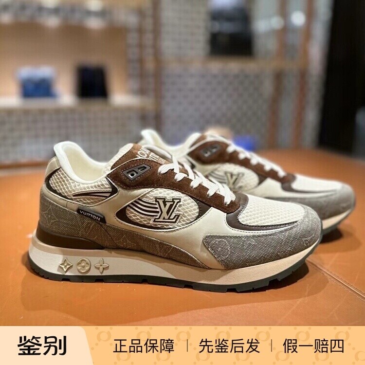 Lv路易威登2024新款男鞋网面拼接丹宁布 RUN AWAY 运动鞋1ACVDY