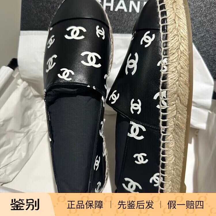 Chanel香奈儿24A黑色渔夫鞋