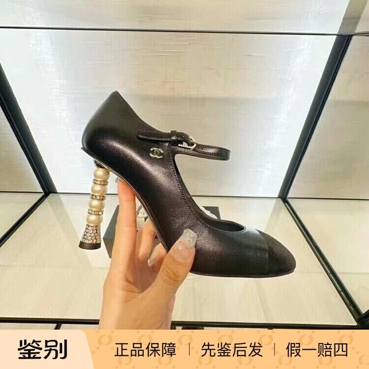 Chanel香奈儿25P新款黑色高跟鞋