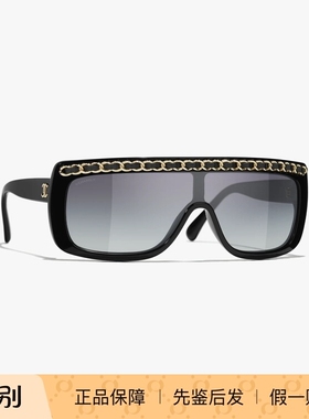 Chanel香奈儿黑色小牛皮太阳墨镜