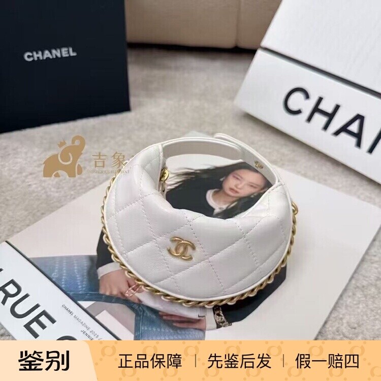 Chanel香奈儿25A新款女包亮面小羊皮mini手腕呼啦圈包挂件包