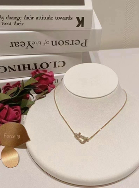 [现货]Fred斐登Force 10系列镶钻18K玫瑰金女士钻石项链锁骨链