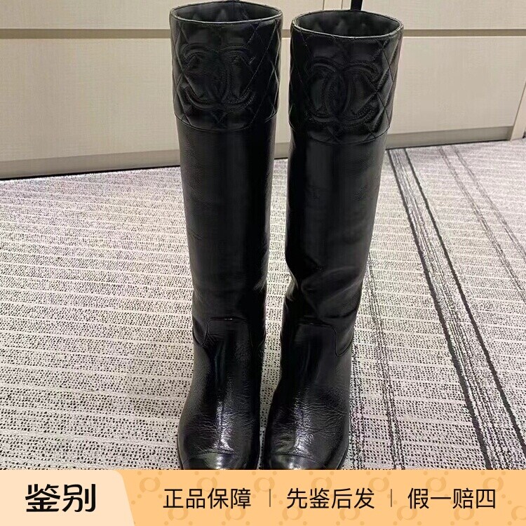 Chanel香奈儿23K新款黑色高筒靴