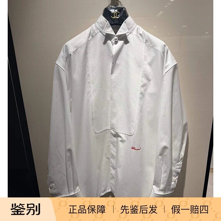 香奈儿新款刺绣logo长袖衬衫