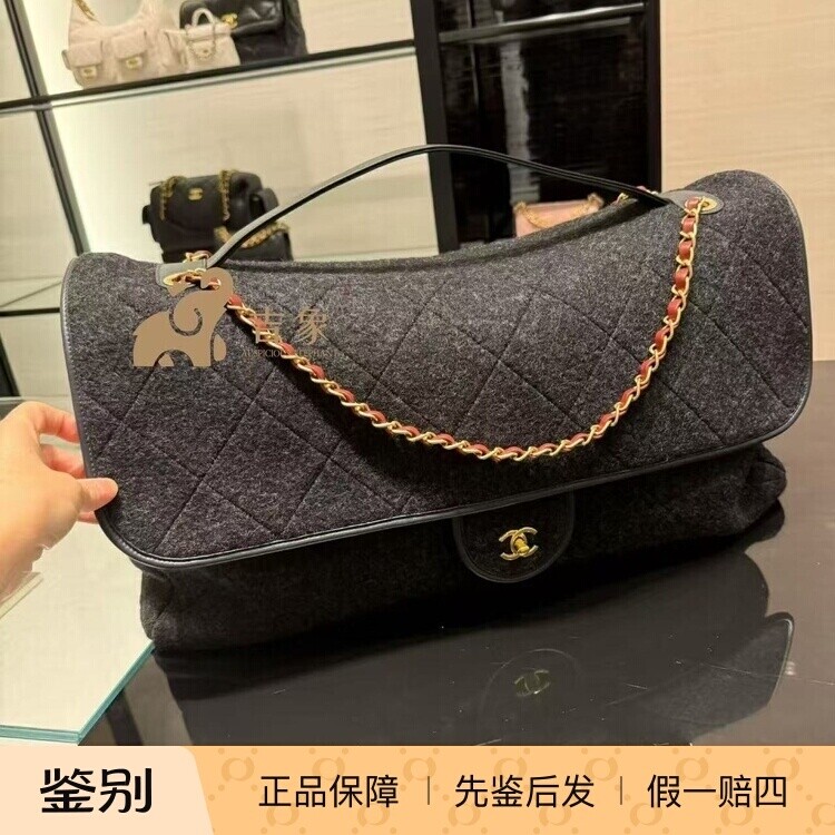 Chanel/香奈儿25K新款黑灰色女包