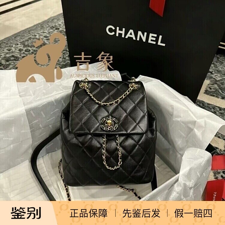 Chanel24p新款黑金19bag链条包