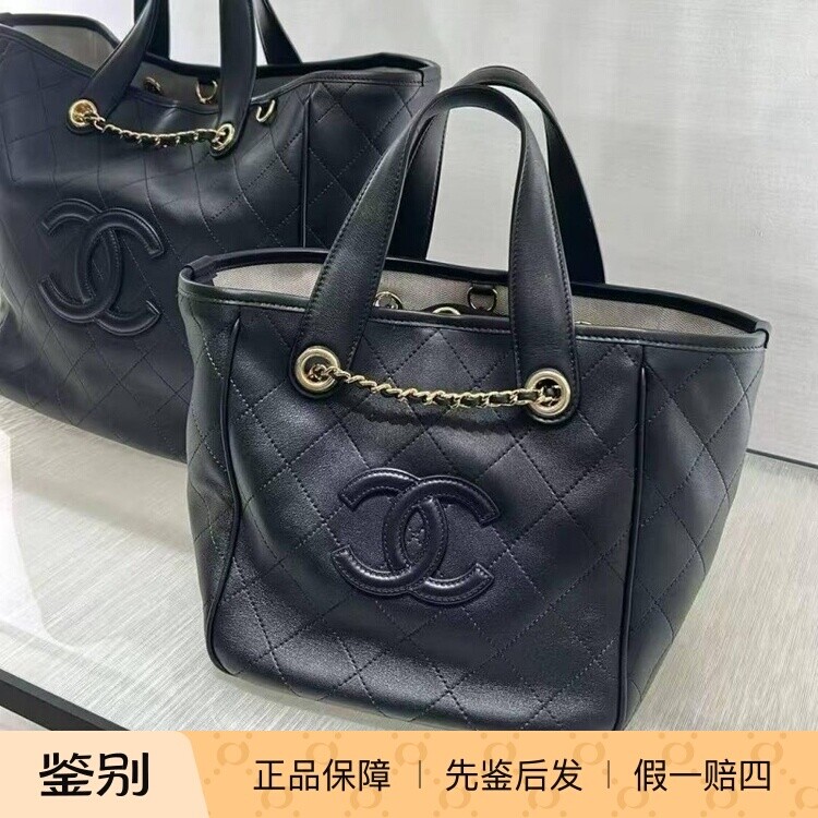 香奈儿26B新款黑色牛皮托特包