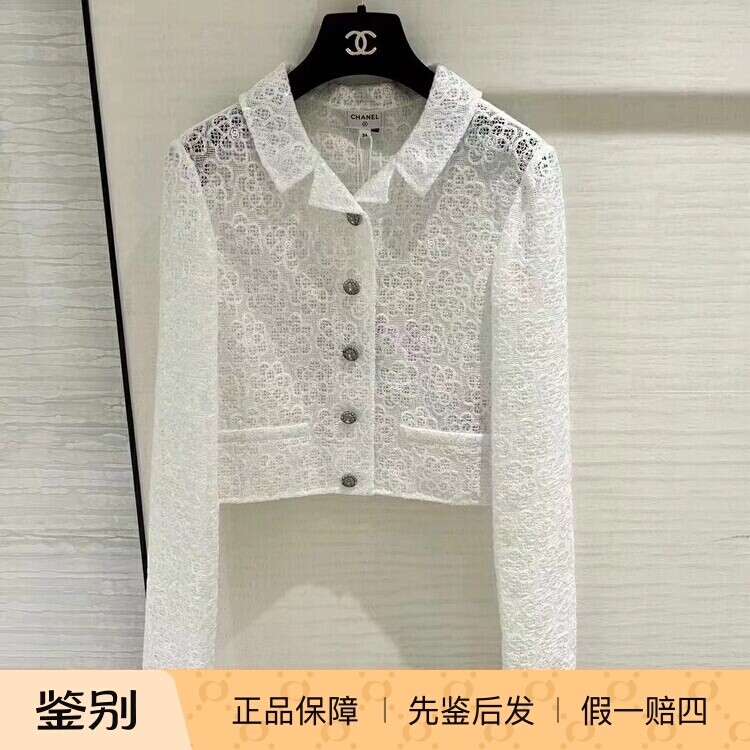 蕾丝山茶花上衣Chanel镂空优雅