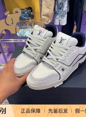 Lv路易威登2023新款男士TRAINER 牛皮系带低帮运动鞋板鞋1ABFA9