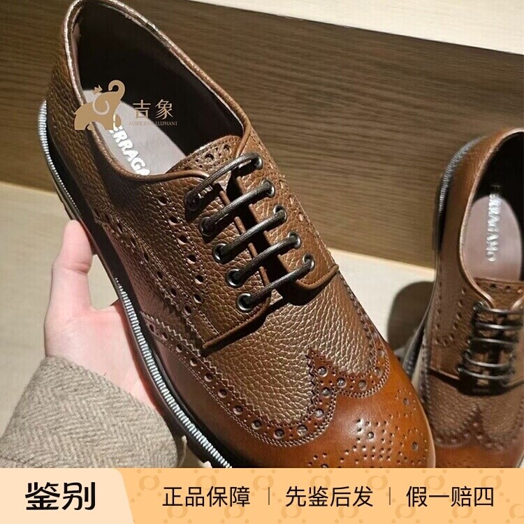 菲拉格慕2025新款牛皮德比鞋