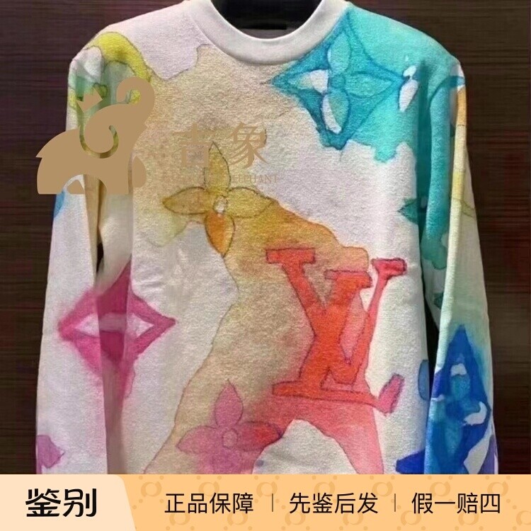 [现货]LV路易威登2023新款男装彩色水墨花卉印花圆领卫衣1A8QV6