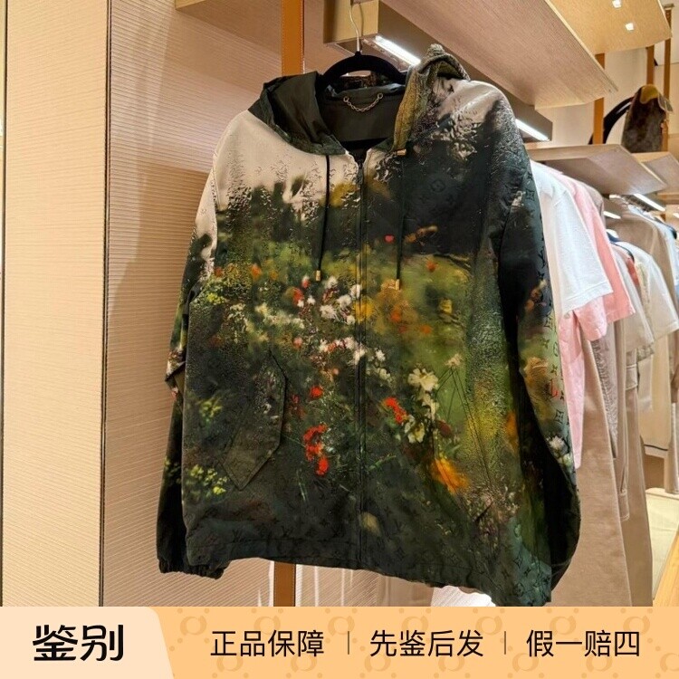 路易威登男装印花防风夹克新款