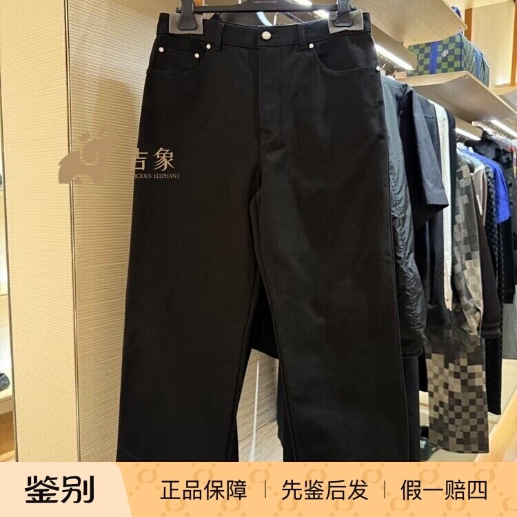 LV/路易威登2025新款男装黑色棉质帆布工装裤休闲裤牛仔裤1AHCOO