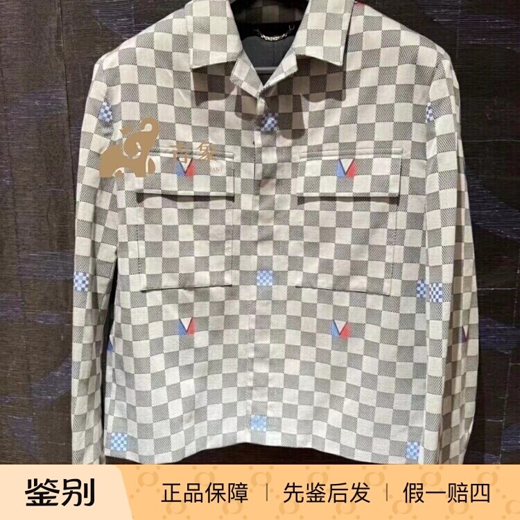LV路易威登白棋盘格开领夹克