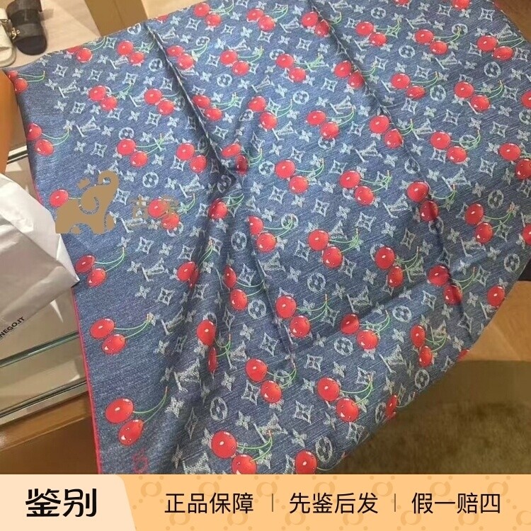 LV/路易威登25SS女包村上隆限量樱桃系列DENIM CERISE 披肩M96379