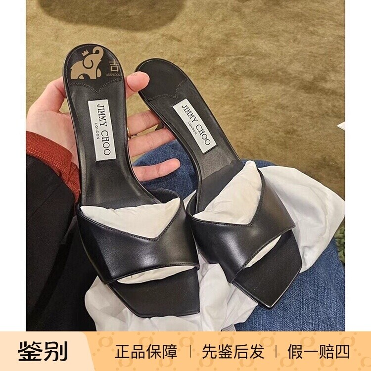 JimmyChoo新款牛皮高跟穆勒鞋