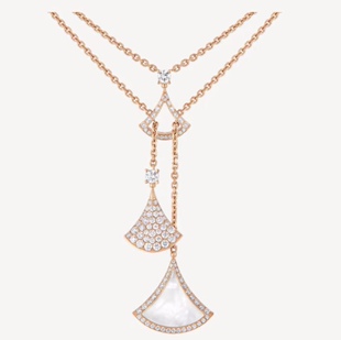 [现货]Bvlgari宝格丽Divas’dream系列镶嵌三扇子18K玫瑰金项链