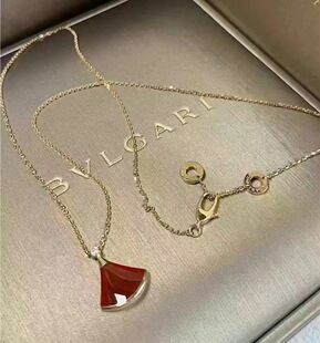 Bvlgari宝格丽DIVAS’ DREAM系列红玉髓单钻扇子项链18K玫瑰金