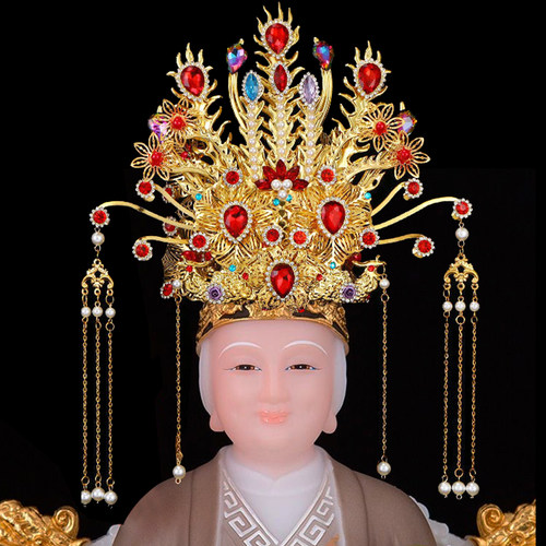 合金泰山奶奶凤冠帽子神像头饰