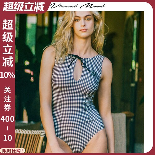 visualmood复古法式连体泳衣女