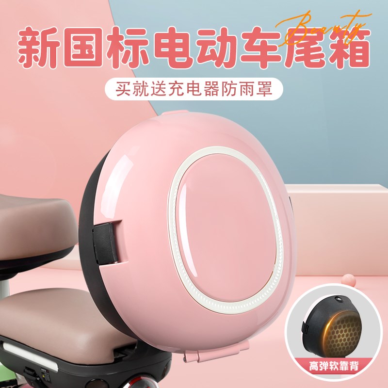 速发电动车后铃箱通用爱玛台备绿源用适电动车后靠背后尾箱收纳箱