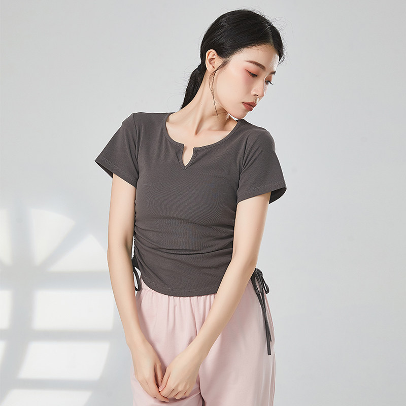 速发现代舞上衣紧身形体服202新款夏季古典舞练功服辣妹瑜伽服