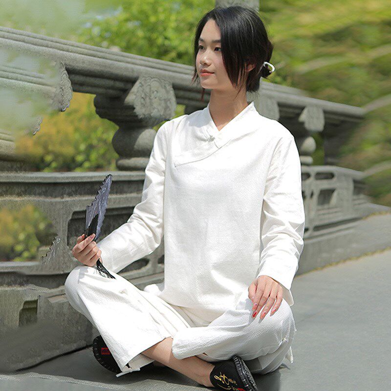 速发居士服佛系打坐禅修服中式棉麻套装中国风衣服春夏