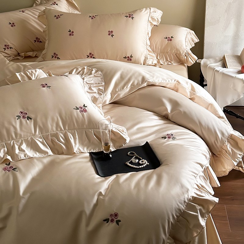 速发法1浪漫件00支全棉长绒棉四式套公主风刺绣复古高级4