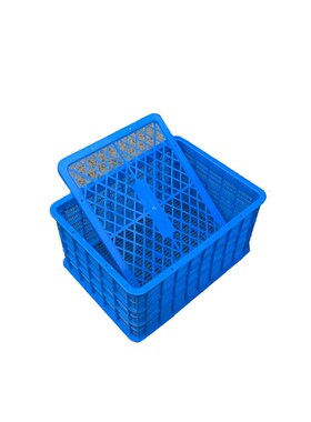 速发如顺带盖塑料周转筐 方长1蓝色小号蔬菜水果箩框4形0*5*205毫