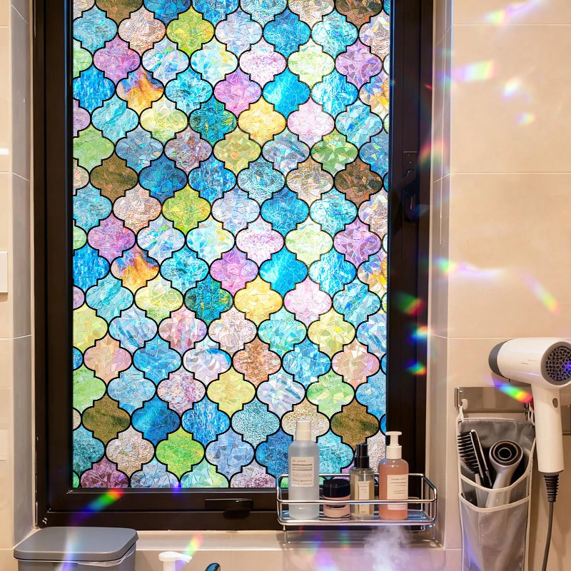速发草玻璃窗防窥膜透光不透明卫生间窗户彩色贴纸复古玻璃贴膜