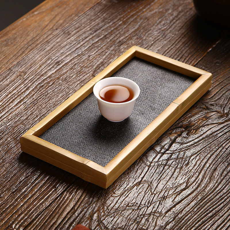 速发玉竹席面茶盘精品大漆玉竹茶盘竹制日式干泡茶台茶托盘奉茶盘
