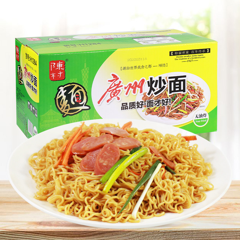 陈村广州炒面非油炸大碗整箱批发图片