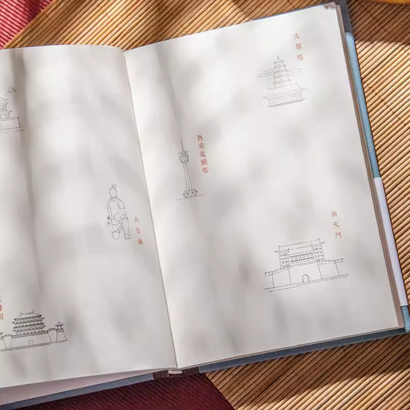 青禾紀復古筆記本紀念印章收集本