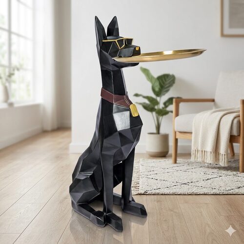 现代简约客厅绅士犬树脂落地摆件
