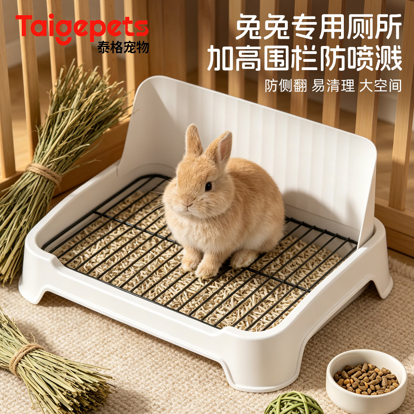 兔子专用厕所盆大号防溢防掀翻兔兔专用厕所用品宠物中号便盆厕所