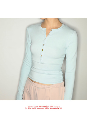 piisure 舞蹈瑜伽修身亨利领T恤