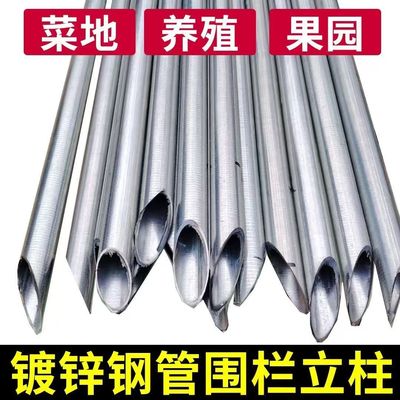 加厚镀锌尖头立柱围栏网专用钢管