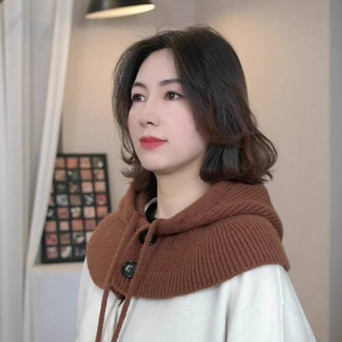 冬女保暖护耳护颈围脖一体针织帽