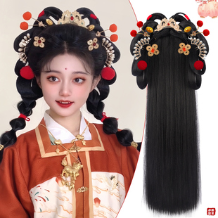 古装汉服头饰假发包古风一体式新年盘发发髻发型古装女明制垫发包