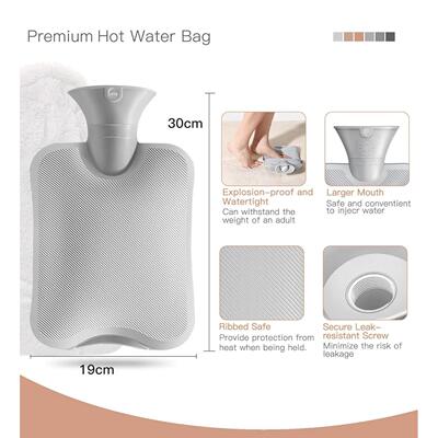 Hot Water Bag with Cover 2L Hot Water Bottle for Bed Warm Wa