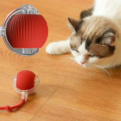 Smart Cat Toys Automatic Rolling Ball Fake Tail Rechargeable