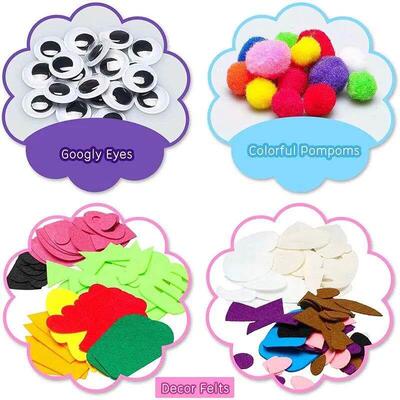 6Pcs Hand Puppet Making Kit for Kids Art Craft Felt Toys Mak
