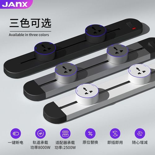国际通用多功能13A轨道插座导轨插座厨房岛台滑轨式插座排插插排