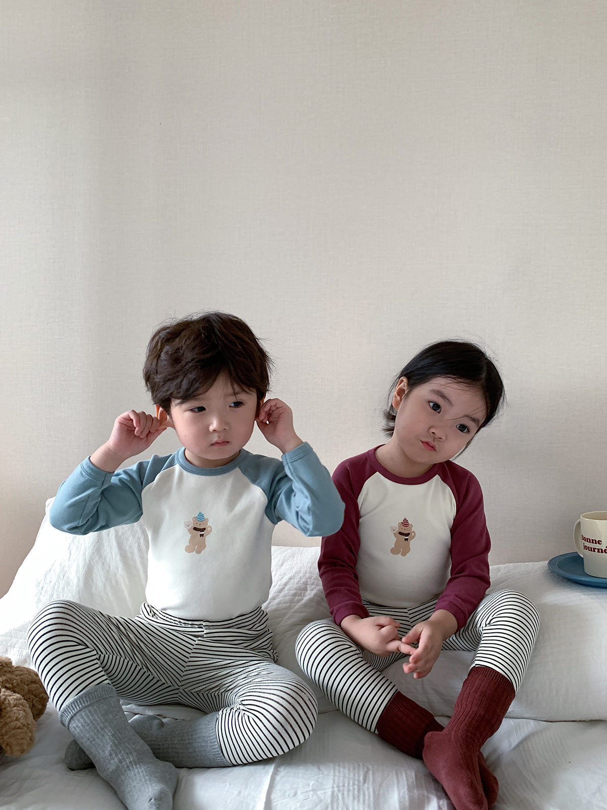 儿童家居服无骨秋冬装男童女童睡衣宝宝纯棉无痕内衣套装秋衣秋裤