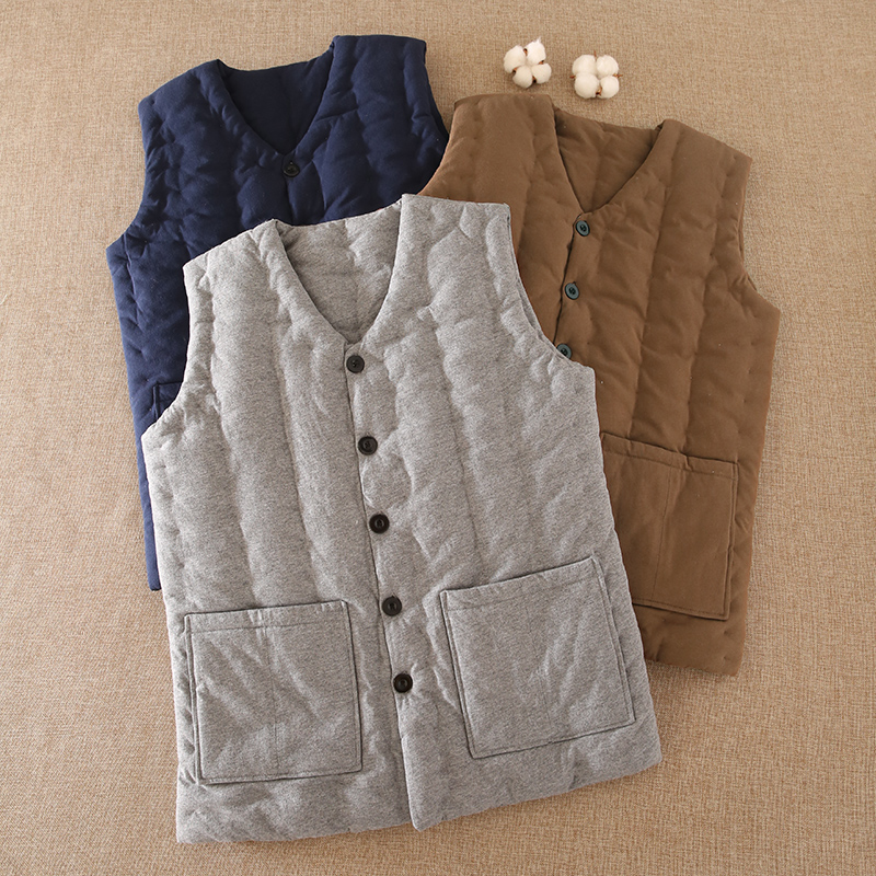 纯棉花马甲男爸爸装加厚保暖马夹中老年人棉坎肩爷爷背心内穿冬季