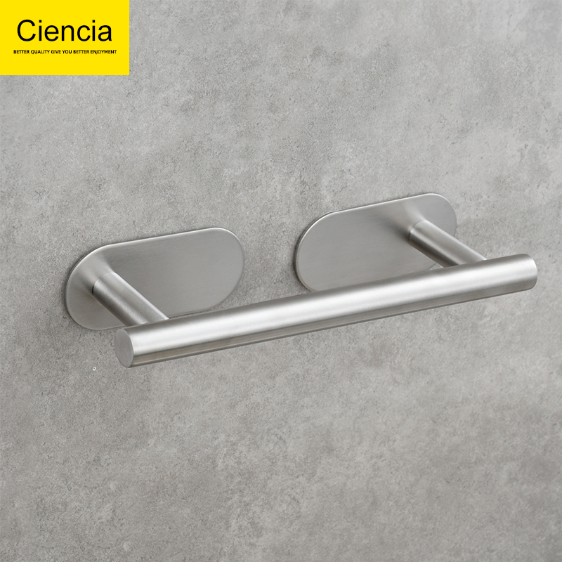 304不锈钢免打孔浴室毛巾杆卫生间毛巾挂架壁挂式浴巾置物架挂件