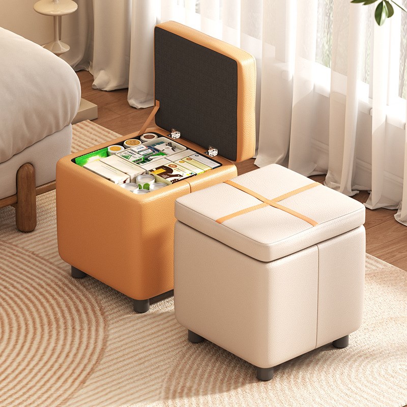 家用收纳凳子储物凳可坐简约小矮凳沙发凳长条可坐式门口换鞋凳子