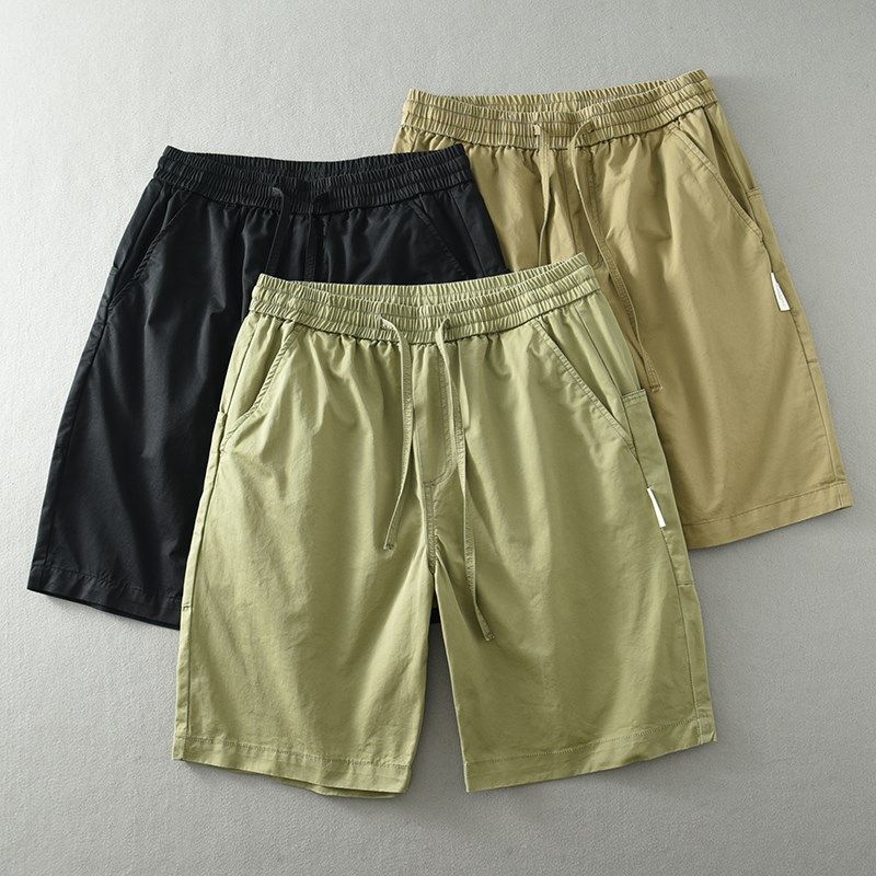 高支美式斜纹天山棉梭织薄款休闲短裤男士夏季宽松直筒五分裤子男,男装,短裤,淘宝优惠券,粉丝福利购,淘宝优惠卷