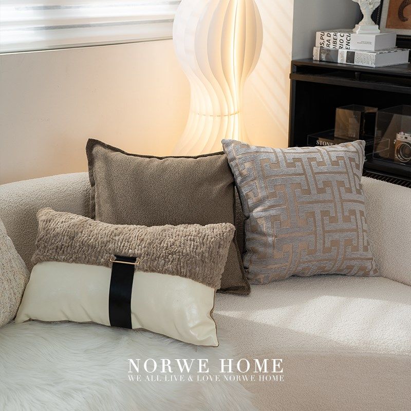 抱枕客厅沙发腰靠轻奢中古风样板间软装枕套枕芯民宿酒店靠垫靠枕