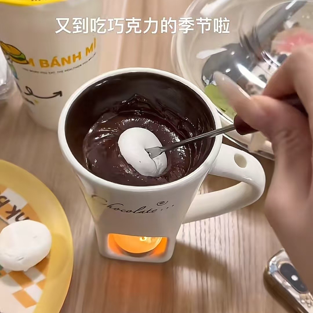 陶瓷巧克力火锅杯炉冰淇淋火锅杯创意甜品芝士奶酪火锅杯加热炉锅